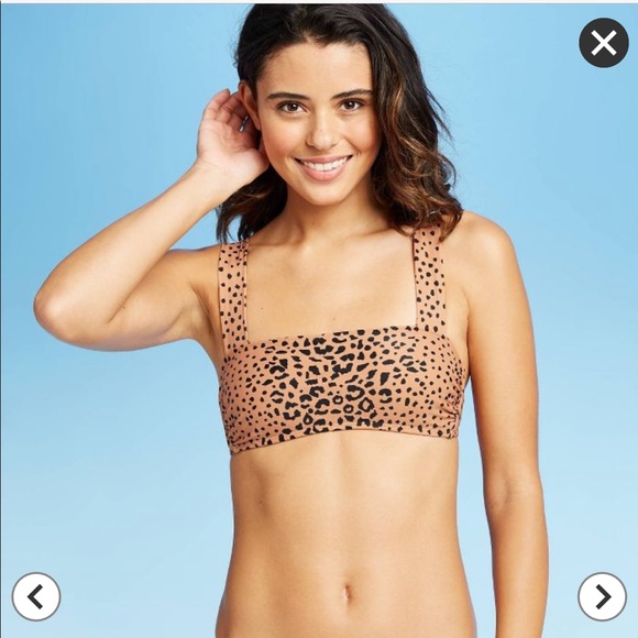 Leopard bralette square neck adjustable bikini XS - Picture 3 of 6